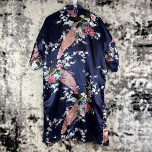 Singapore Silk Collect Women's Multicolor Floral 3/4 Sleeve Japanese Kimono Robe